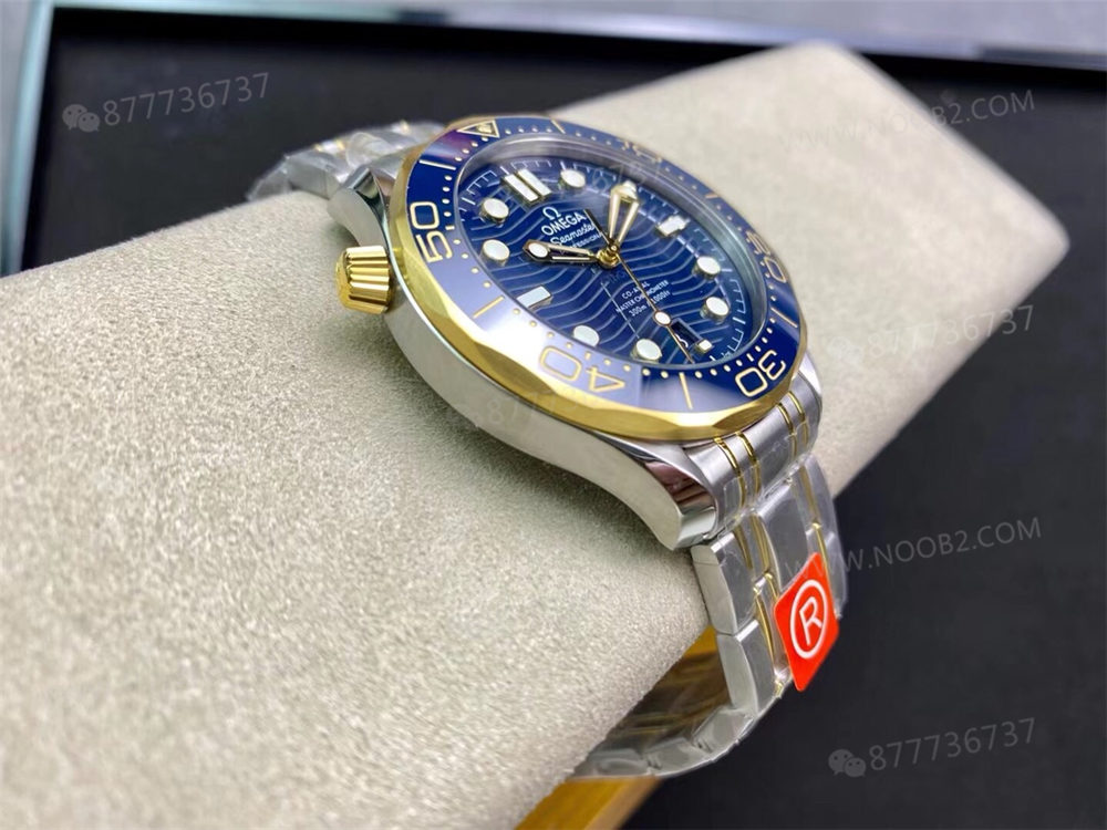 OR Factory Omega Seamaster 300 iki renkli altın-çelik mavi kadran 8800 tek parça mekanizma — 7. fotoğraf