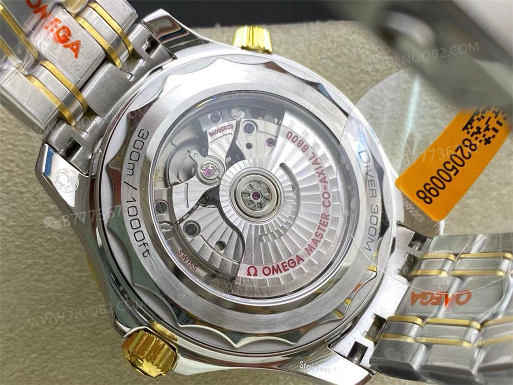 OR Factory Omega Seamaster 300 iki renkli altın-çelik mavi kadran 8800 tek parça mekanizma — 8. fotoğraf