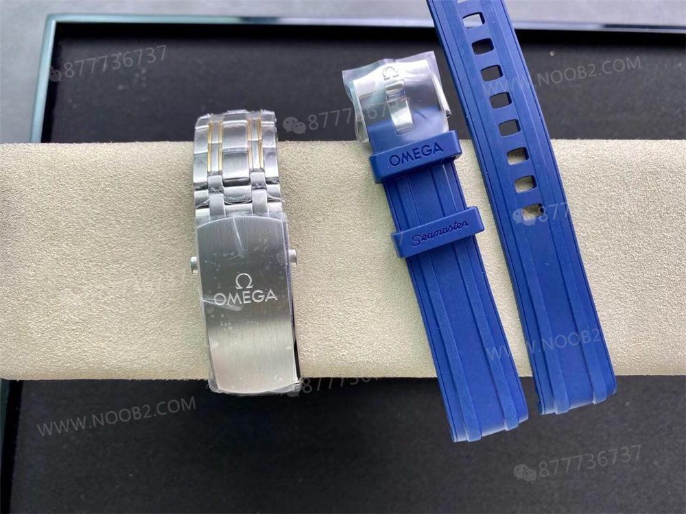 OR Factory Omega Seamaster 300 iki renkli altın-çelik mavi kadran 8800 tek parça mekanizma — 11. fotoğraf