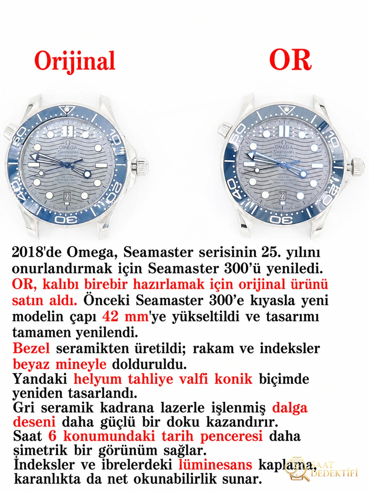 OR Factory Omega Seamaster 300 ile orijinal arasındaki farklar neler? - Kadran Detayı ve Bezel İşçiliği