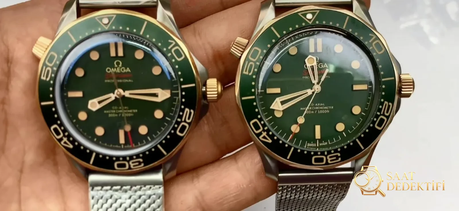 Omega Bronz Altın Yeşil Seamaster Replika vs Gerçek