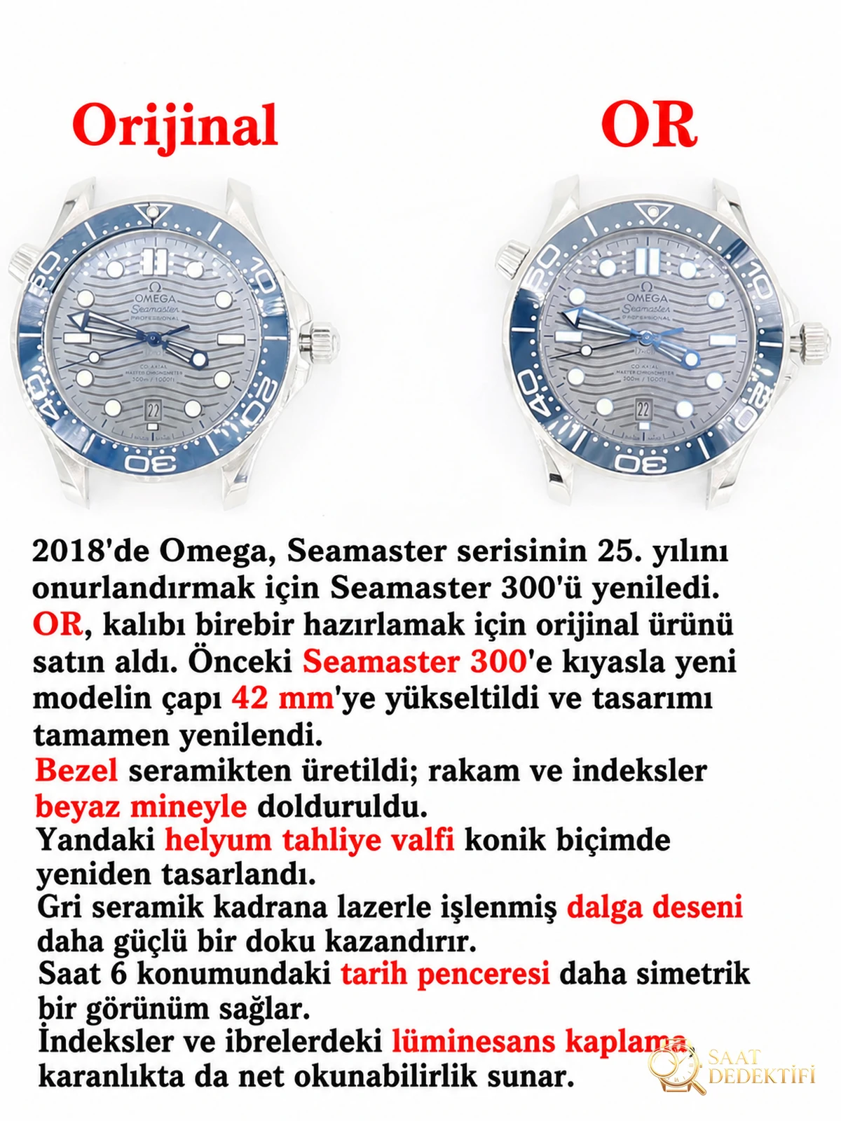 OR Factory yeni Seamaster 300 replika, orijinalle karşılaştırıldığında hangi açıklar ortaya çıkıyor? - Kadran Detayı ve Bezel İşçiliği