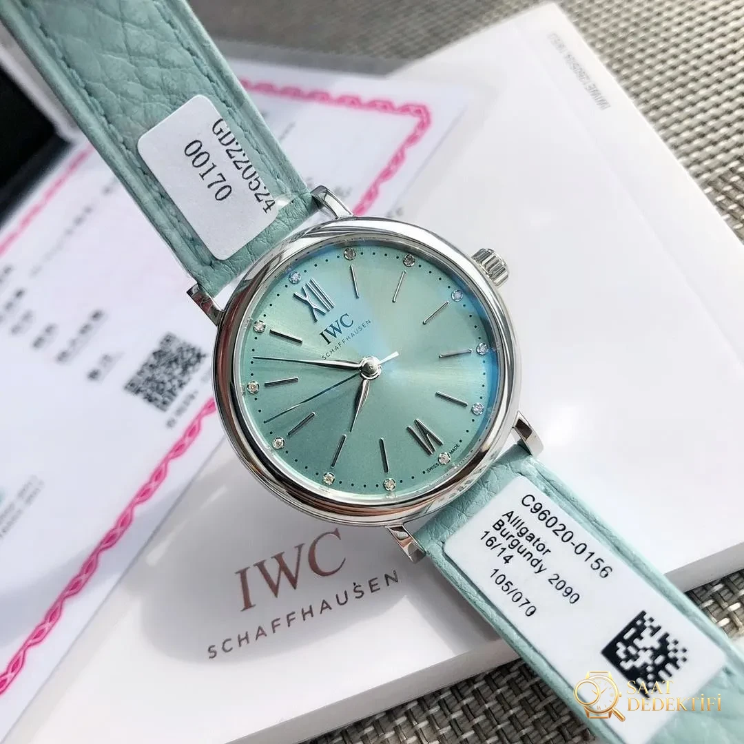 orijinal kalıp Fabrikası Replika IWC IW357416 Portofino Eileen Gu İmza Modeli Kadın Saati - Kadran Detayı ve Bezel İşçiliği