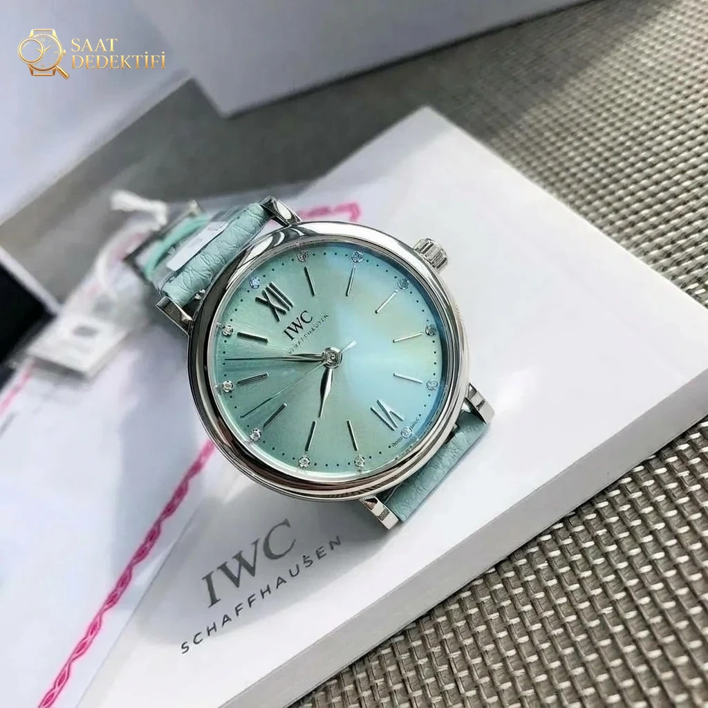 orijinal kalıp Fabrikası Replika IWC IW357416 Portofino Eileen Gu İmza Modeli Kadın Saati - Kasa Profili ve Kurma Kolu İncelemesi