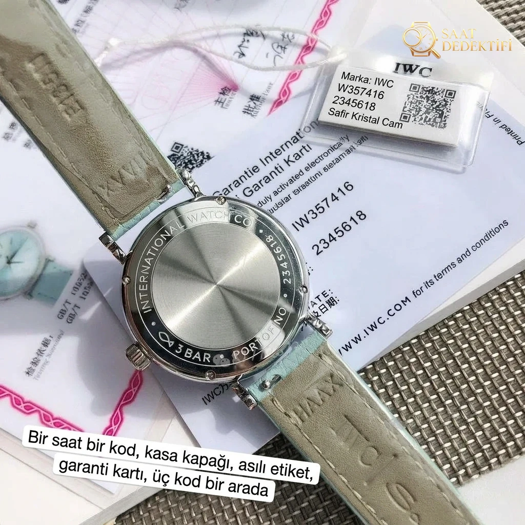 orijinal kalıp Fabrikası Replika IWC IW357416 Portofino Eileen Gu İmza Modeli Kadın Saati - Klips Kilidi ve Lazer Damgalar