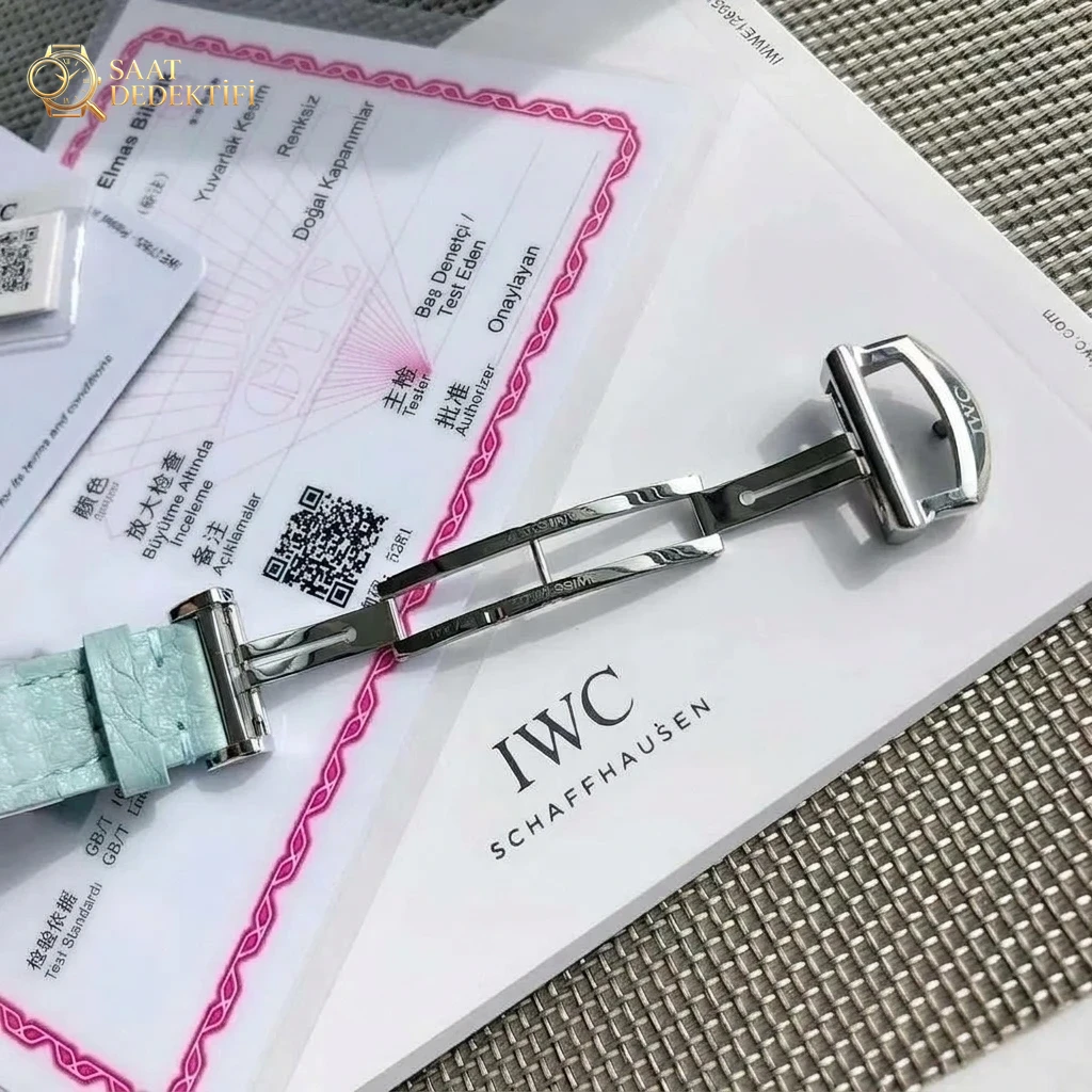 orijinal kalıp Fabrikası Replika IWC IW357416 Portofino Eileen Gu İmza Modeli Kadın Saati - Bilekte Duruş ve Kasa Orantısı