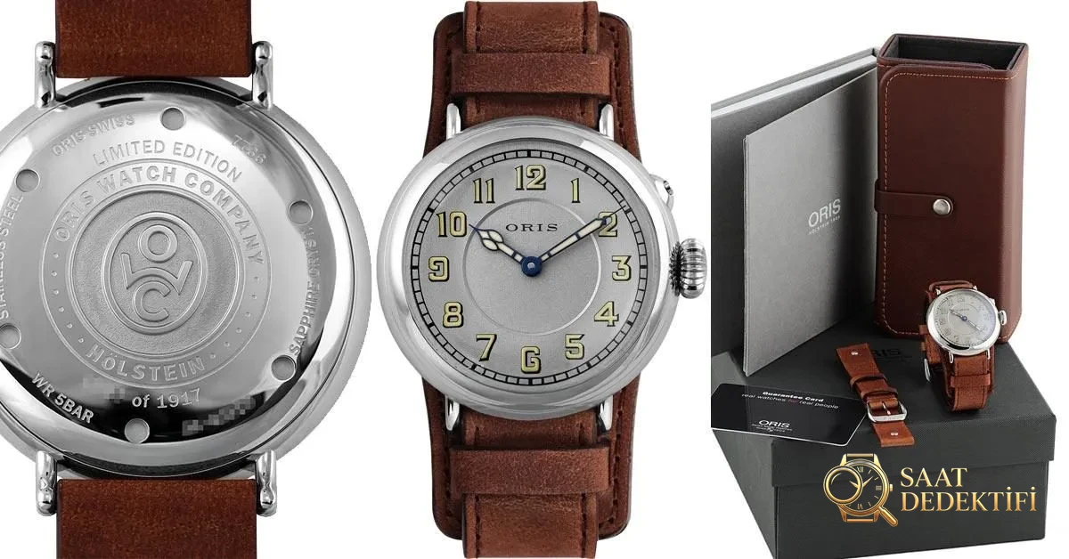 Oris Big Kurma Kolu 1917 Sınırlı Üretim Kasa Arkası ve Kutu