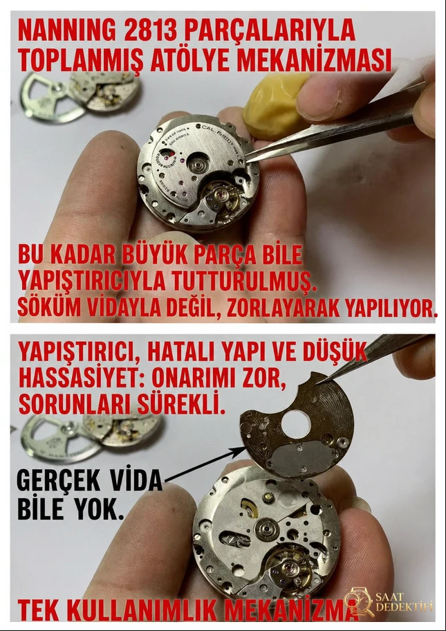 Panerai 441: Nanning mekanizmasından dönüştürülmüş tek kullanımlık mekanizma almamaya dikkat edin - Kadran Detayı ve Bezel İşçiliği