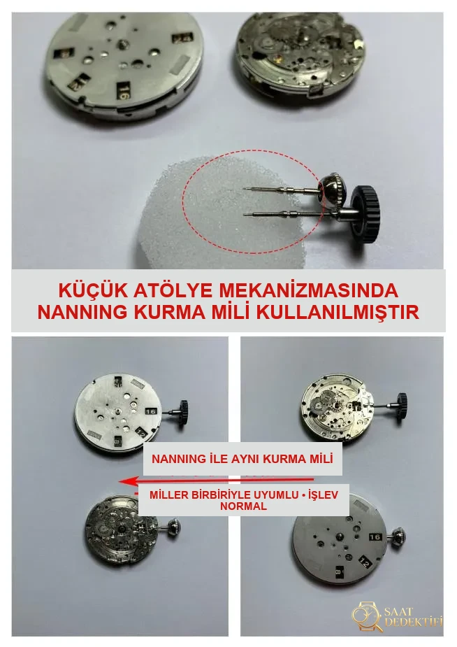 Panerai 441: Nanning mekanizmasından dönüştürülmüş tek kullanımlık mekanizma almamaya dikkat edin - Arka Kapak ve Mekanizma Detayı