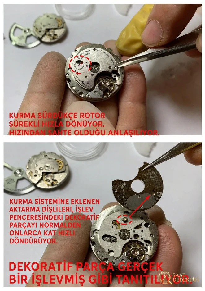 Panerai 441: Nanning mekanizmasından dönüştürülmüş tek kullanımlık mekanizma almamaya dikkat edin - Klips Kilidi ve Lazer Damgalar