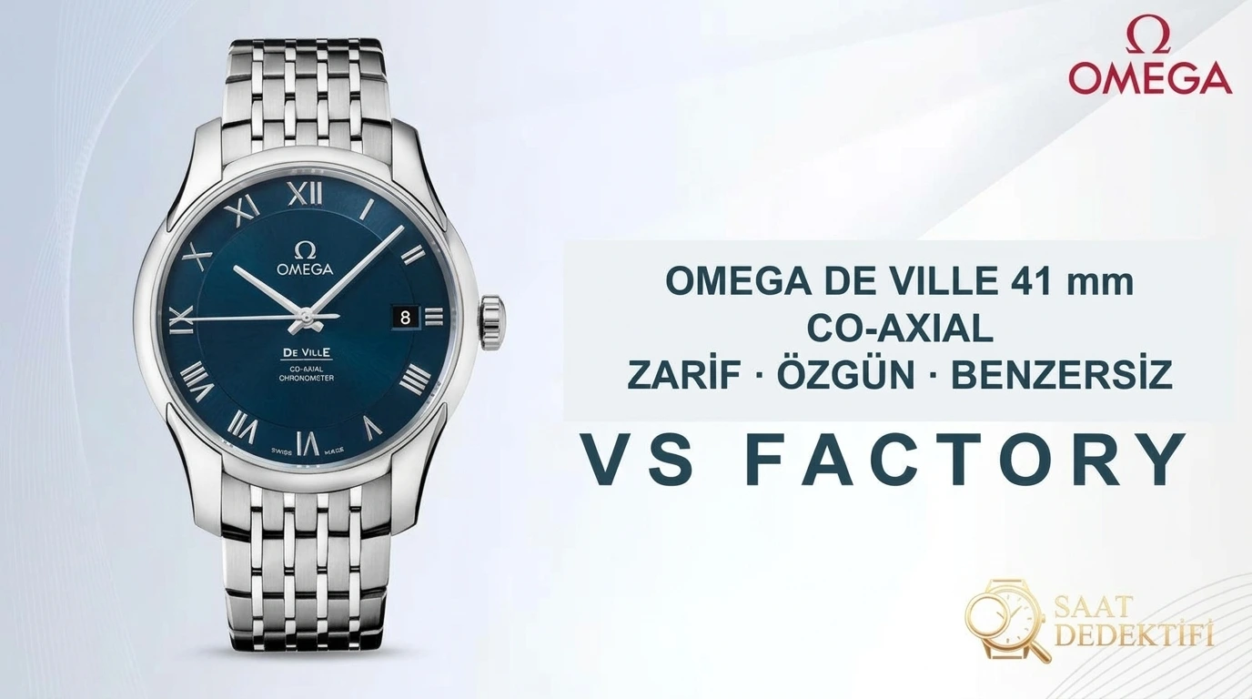 Parlak mavinin ardından bir yeni çalışma daha: VS Factory Omega mavi kadranlı De Ville 41 mm 8500 co-axial mekanizma orijinal karşılaştırmalı incelemesi - Kasa Profili ve Kurma Kolu İncelemesi