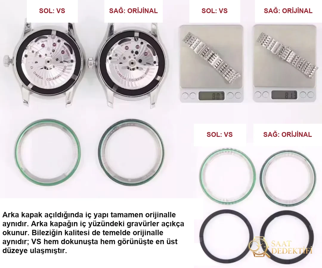 Parlak mavinin ardından bir yeni çalışma daha: VS Factory Omega mavi kadranlı De Ville 41 mm 8500 co-axial mekanizma orijinal karşılaştırmalı incelemesi - Klips Kilidi ve Lazer Damgalar