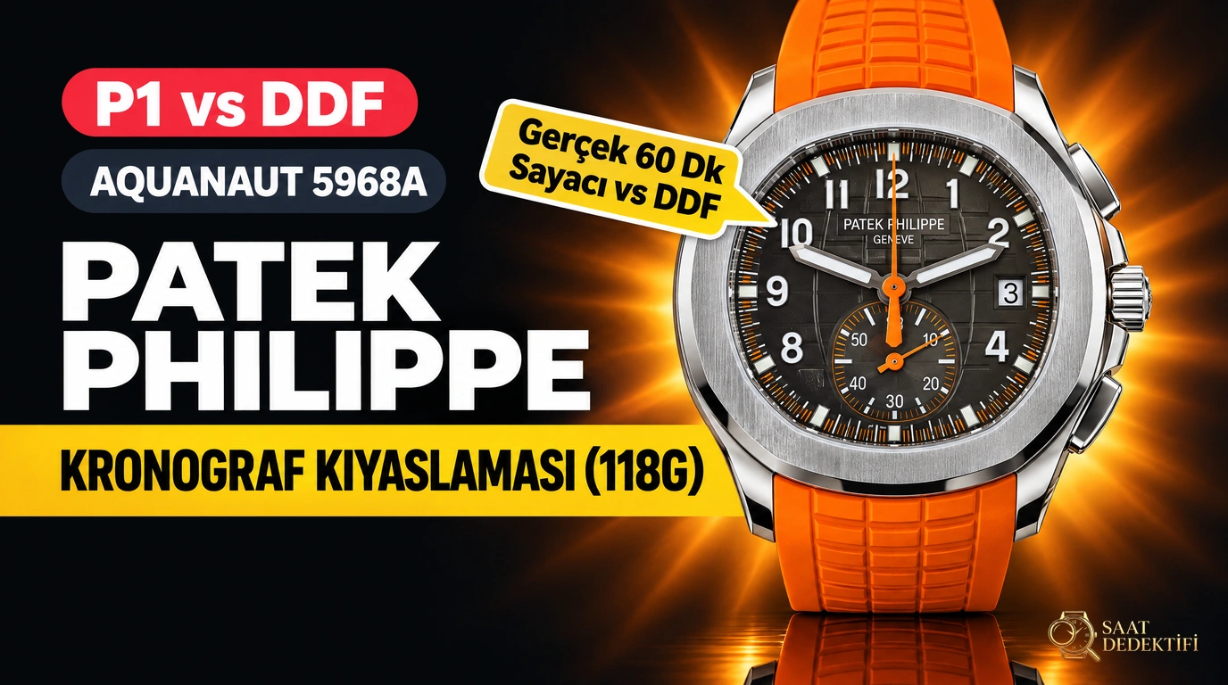 Patek Philippe Aquanaut 5968A Karşılaştırması: P1 Factory vs DDF Kapak