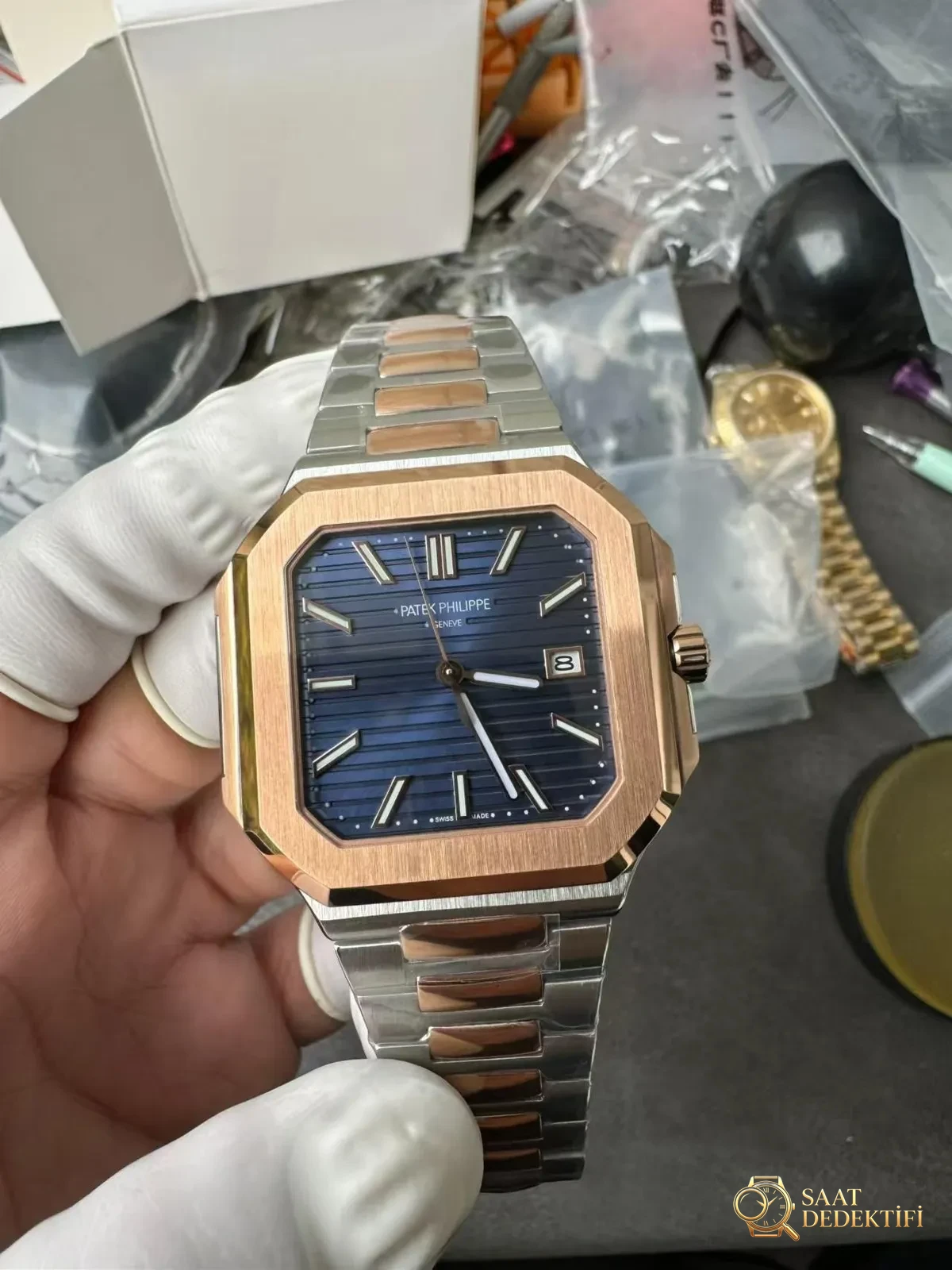 Replika Patek Philippe Cutitus 5821 Altın Mavi