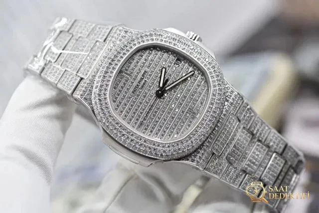Replika Patek Philippe 5711 Full Pırlantalı Paslanmaz Çelik