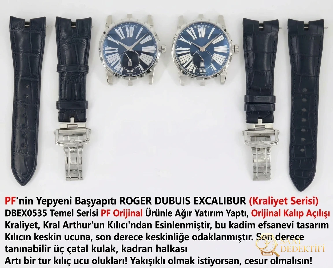 PF Factory Yeni Üretim Roger Dubuis EXCALIBUR (Excalibur Serisi) DBEX0535 Temel Seri Replika Saat Gerçek-Replika Karşılaştırması İncelemesi - Arka Kapak ve Mekanizma Detayı