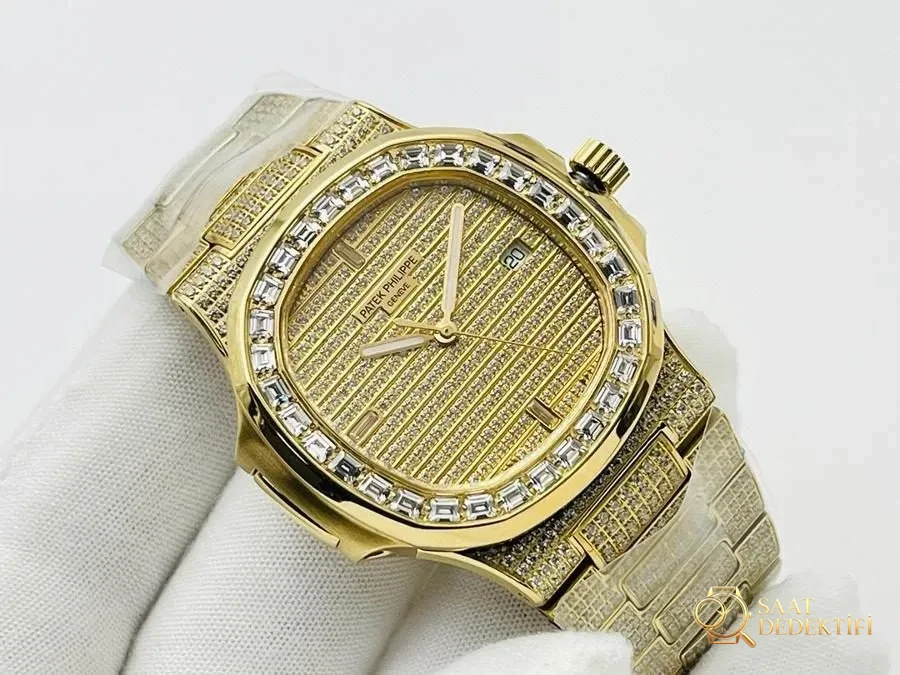 PFF Factory Patek Philippe 5711/1A Nautilus Elmas Taşlı Full Star - Kadran Detayı ve Bezel İşçiliği