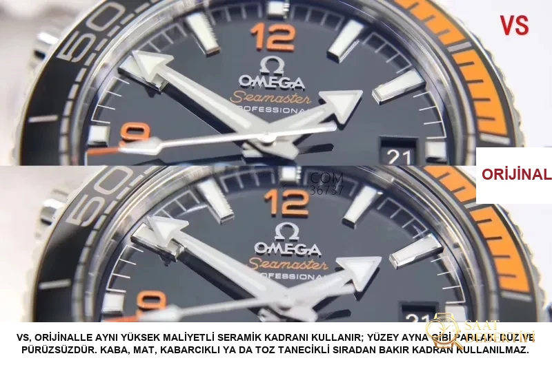Planet Ocean 600M: VS Factory Omega Seamaster 600M çeyrek turuncu ve orijinal karşılaştırmalı inceleme - Makro Mekanizma Köprüleri ve Cenevre Çizgileri