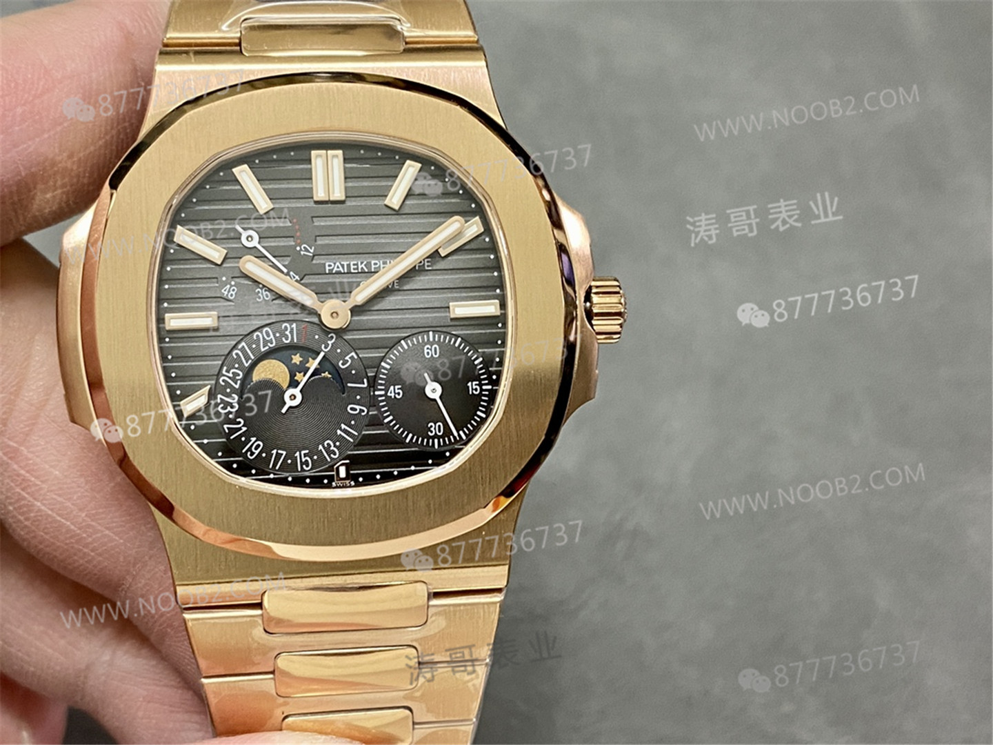 PPF Factory Patek Philippe 5712/1R Rose Gold 240 Tek Parça Mekanizma Yükseltmeli Gerçek Güç Rezervi Göstergeli Versiyon — 1. fotoğraf