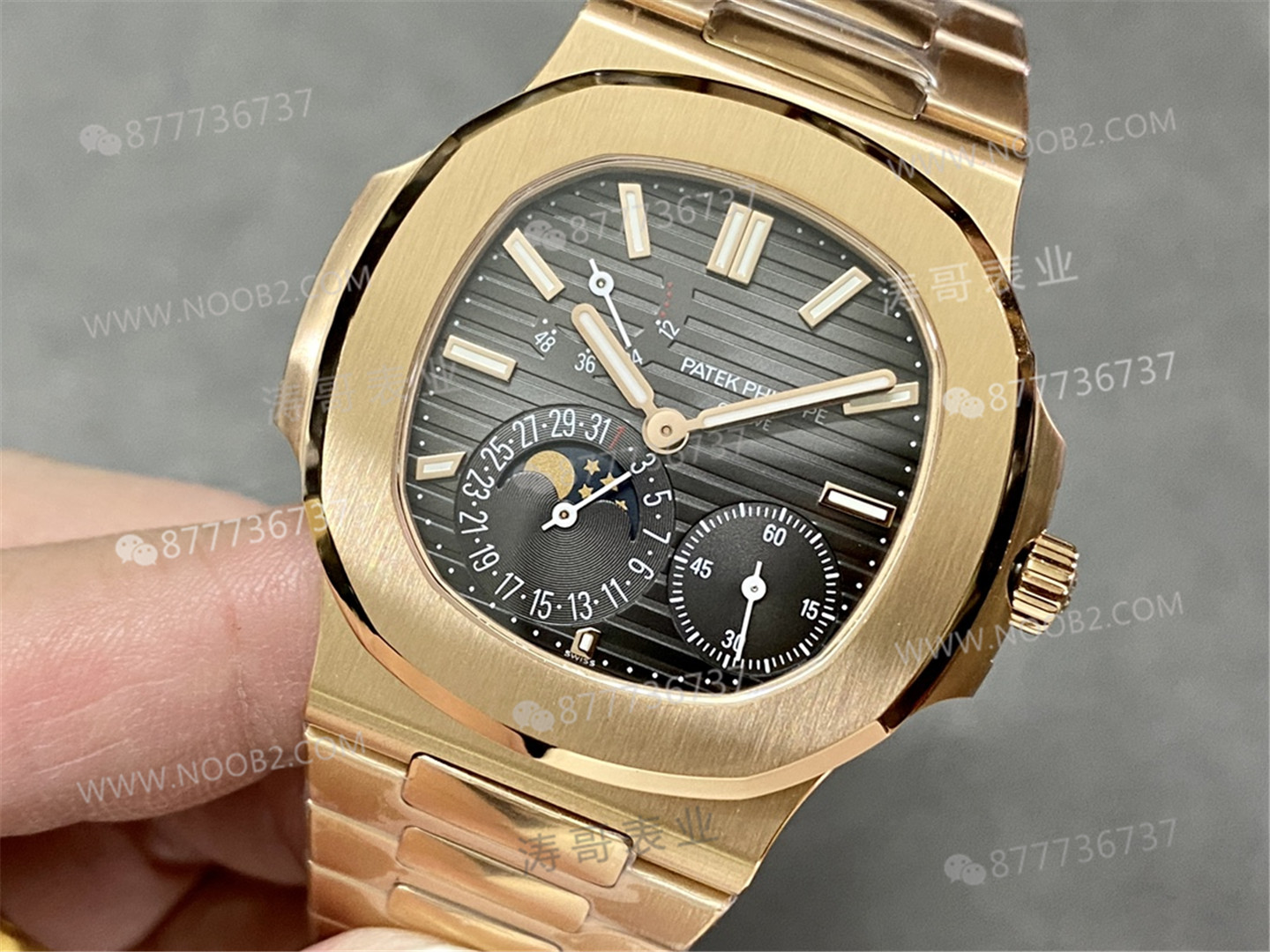 PPF Factory Patek Philippe 5712/1R Rose Gold 240 Tek Parça Mekanizma Yükseltmeli Gerçek Güç Rezervi Göstergeli Versiyon — 3. fotoğraf
