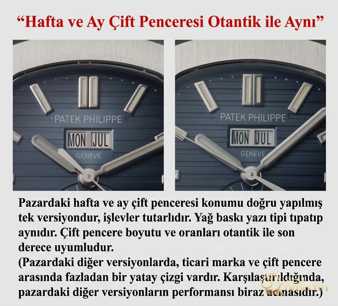 PPF Factory Patek Philippe 5726 Nautilus artık büyük ve küçük ayları ayırt edebiliyor mu? - Kadran Detayı ve Bezel İşçiliği