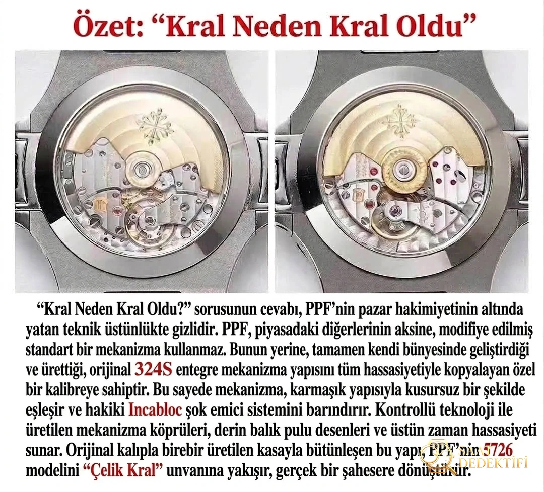 PPF Factory Patek Philippe 5726 Nautilus artık büyük ve küçük ayları ayırt edebiliyor mu? - Bilezik, Toka ve Klips Mekanizması