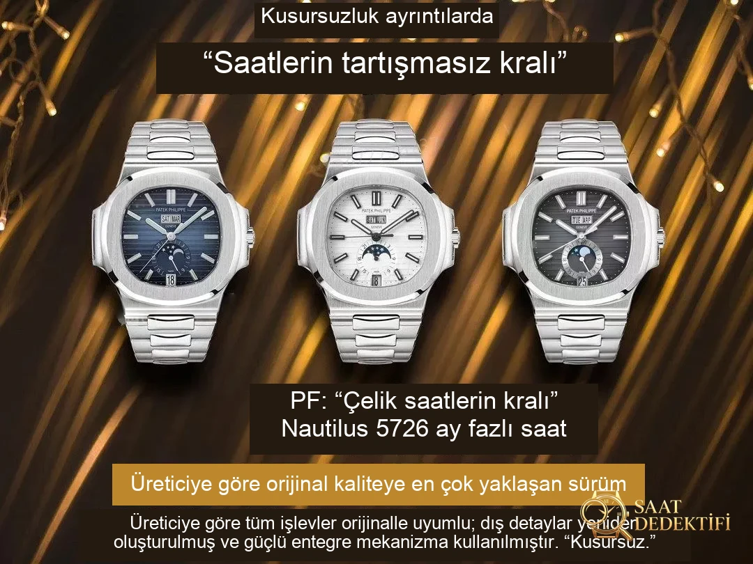 PPF Factory Patek Philippe 5726 Nautilus artık büyük ve küçük ayları ayırt edebiliyor mu? - Klips Kilidi ve Lazer Damgalar