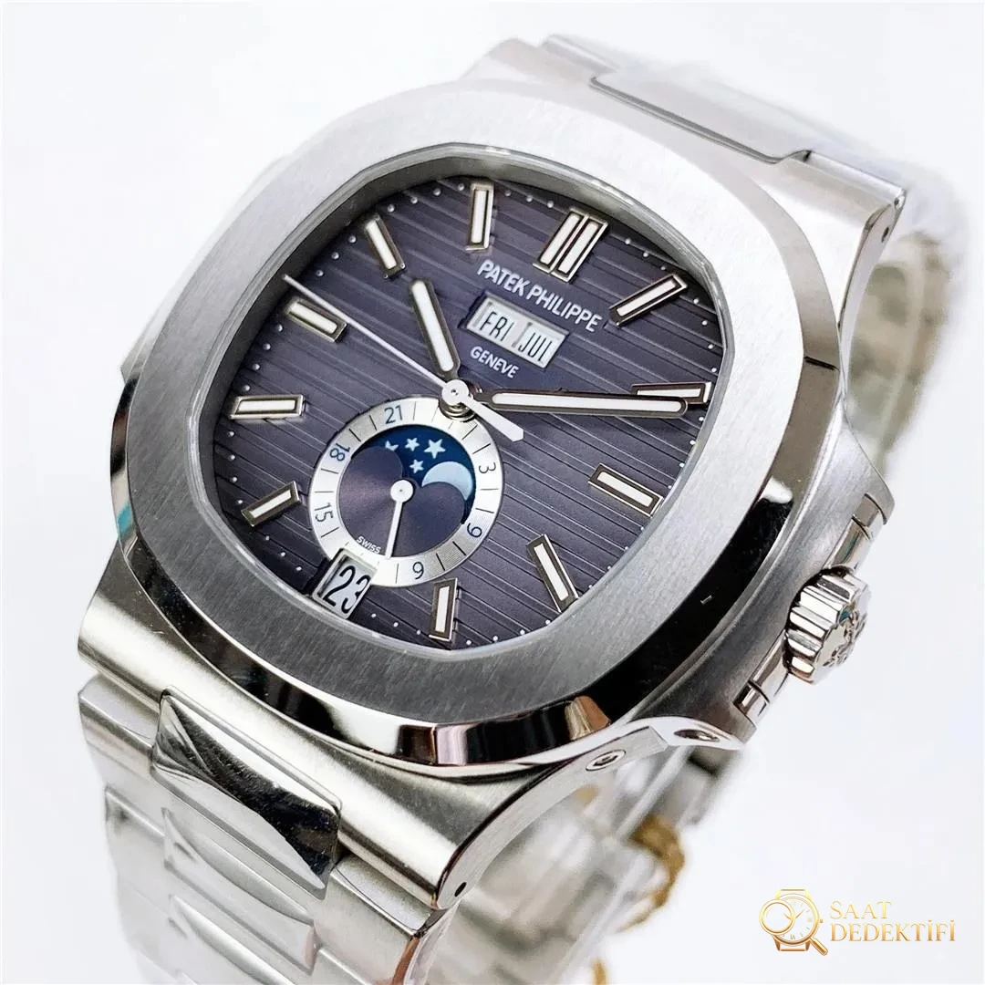 PPF Factory Patek Philippe Nautilus 5726 yıllık takvim saati üzerine - Kadran Detayı ve Bezel İşçiliği