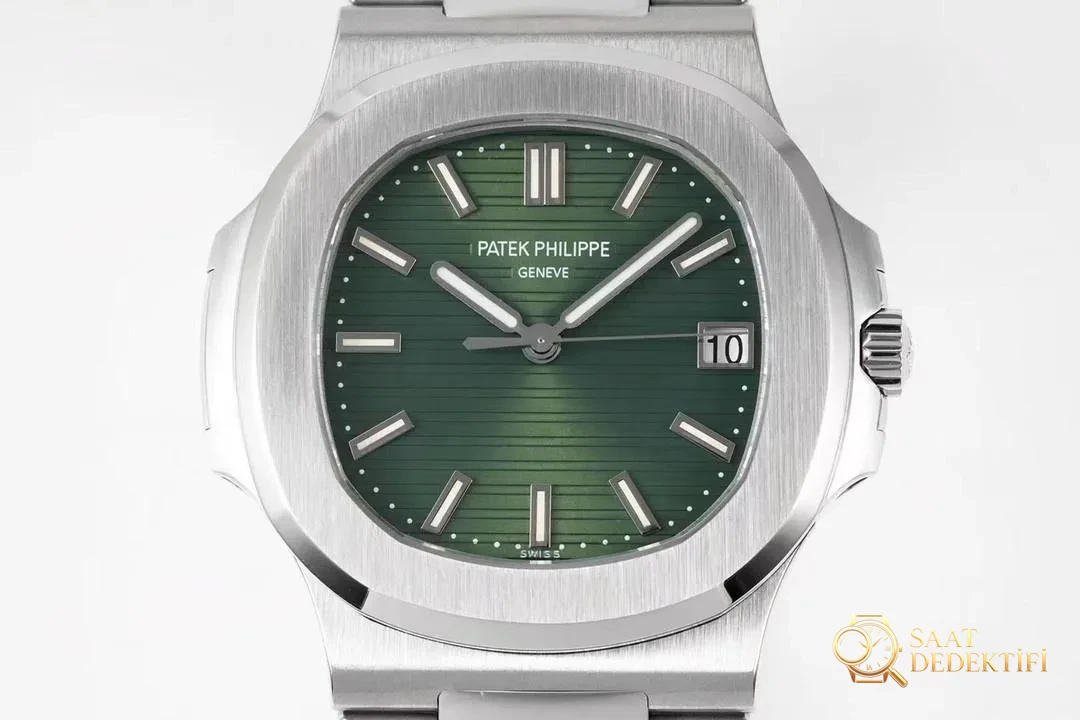 PPF Factory Patek Philippe zeytin yeşili kadranlı Nautilus 5711 - 330 mekanizmasına yükseltildi - Kasa Profili ve Kurma Kolu İncelemesi