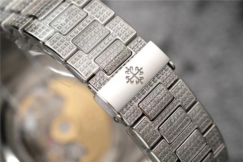 PPF Factory V3 Patek Philippe 5719/10G-010 Beyaz Altın Nautilus Yıldız Kaplı Kadran Kol Saati — 48. fotoğraf