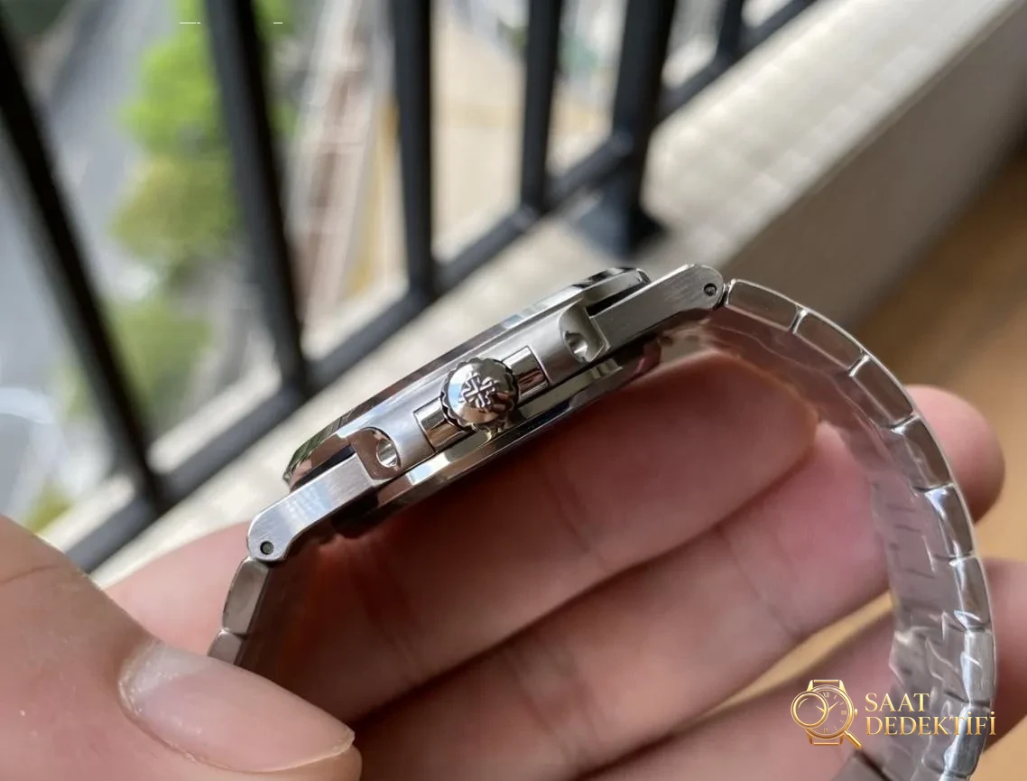 PPF Factory v4 sürümü Patek Philippe Nautilus 5711 replika saat gerçek çekim incelemesi - Makro Kadran ve İndeks İşçiliği