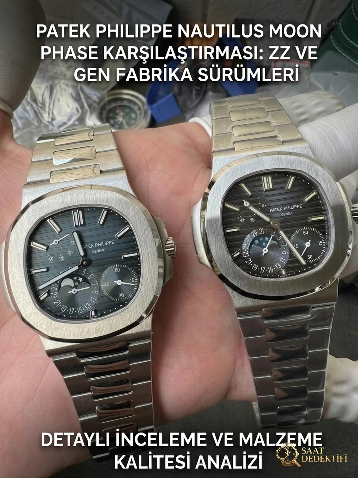 PPF Nautilus Moon Phase 5712 - Kasa Profili ve Kurma Kolu İncelemesi