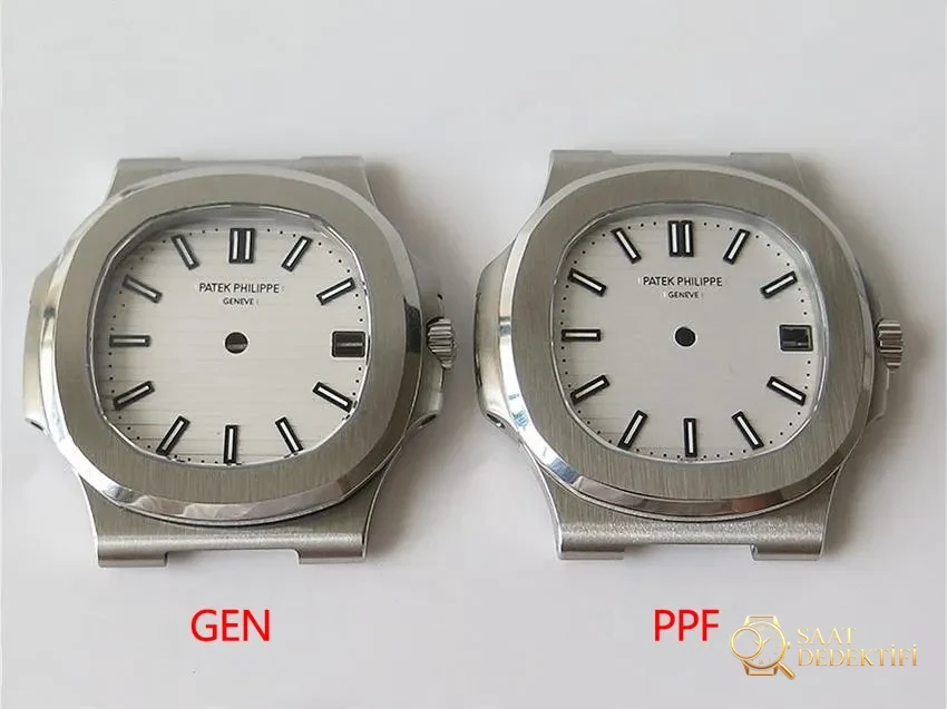 PPF Nautilus V4 versiyon gri kadran deri kayış - Kadran Detayı ve Bezel İşçiliği