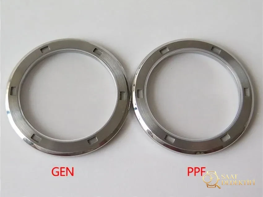 PPF Nautilus V4 versiyon gri kadran deri kayış - Safir Kristal Cam Eğimi ve Yansıması