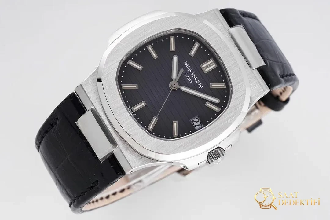 PPF Nautilus V4 versiyon gri kadran deri kayış - Deri Kordon Dikiş ve Kenar Boyası