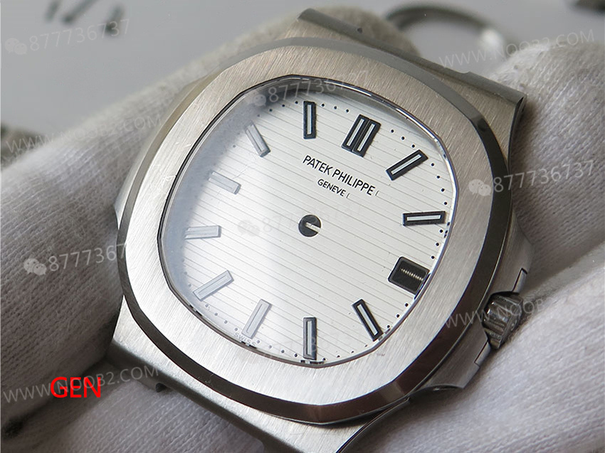 PPF Nautilus V4 versiyonu beyaz kadran deri kayış — 3. fotoğraf