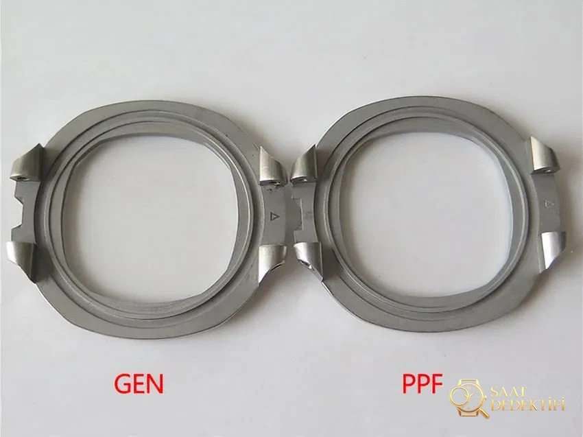 PPF Nautilus V4 versiyonu beyaz kadran deri kayış - Kadran Güneş Işını (Sunburst) Efekti