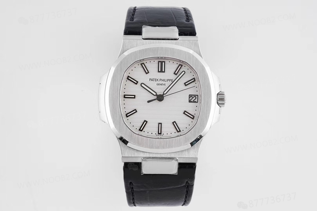 PPF Nautilus V4 versiyonu beyaz kadran deri kayış — 41. fotoğraf
