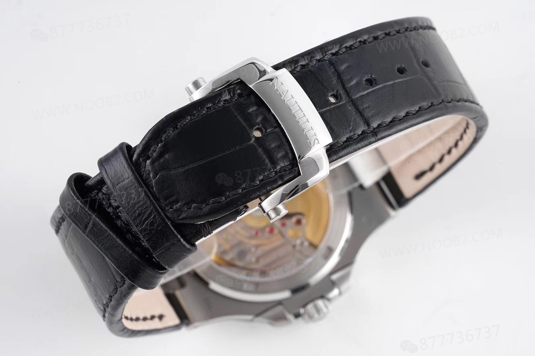 PPF Nautilus V4 versiyonu beyaz kadran deri kayış — 48. fotoğraf