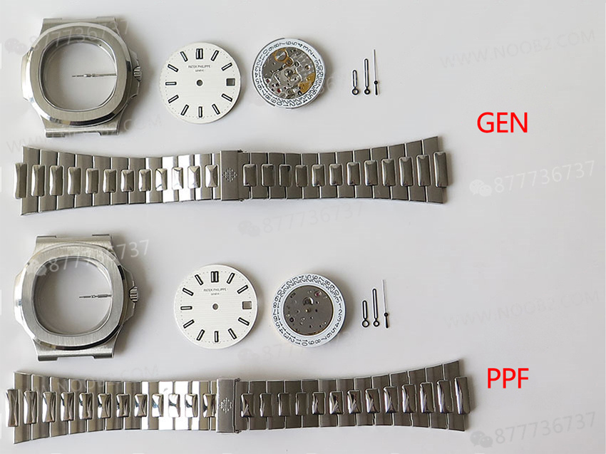 PPF Nautilus V4 versiyonu gri-mavi kadran, deri kayış — 5. fotoğraf