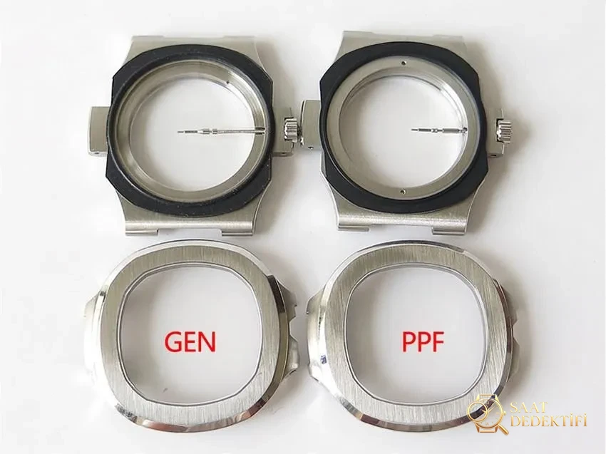 PPF Nautilus V4 versiyonu gri-mavi kadran, deri kayış - Kordon Dokusu ve Dikiş Detayları