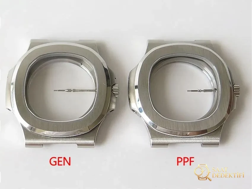 PPF Nautilus V4 versiyonu gri-mavi kadran, deri kayış - Arka Kapak Gravür ve Seri Numarası