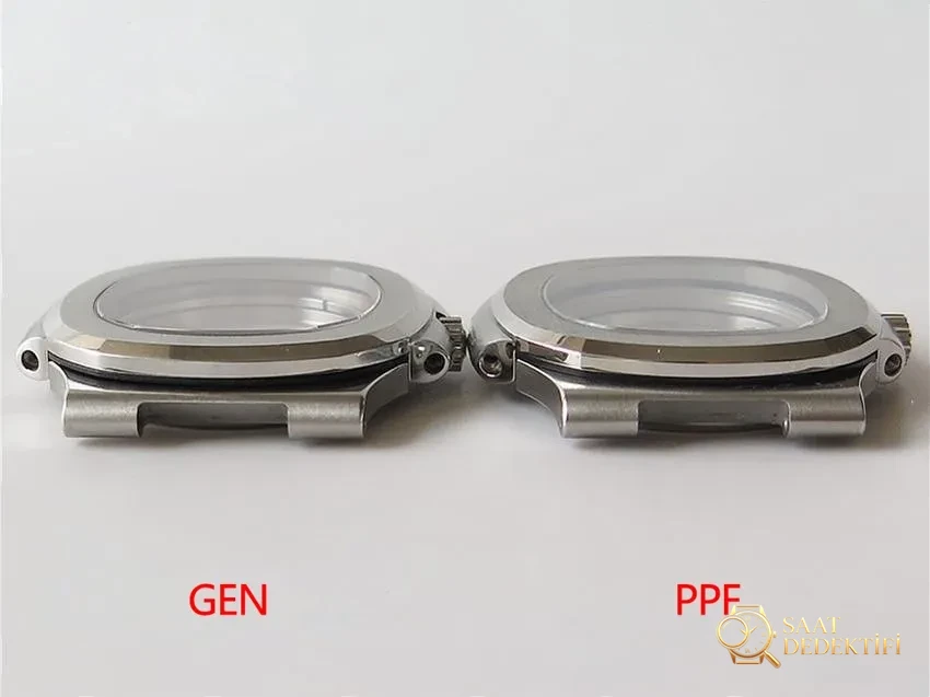 PPF Nautilus V4 versiyonu gri-mavi kadran, deri kayış - Bezel İçi Rehaut Gravürü ve Hizalaması