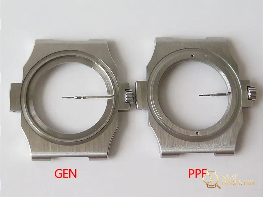 PPF Nautilus V4 versiyonu gri-mavi kadran, deri kayış - Dalgıç Kilit Uzatması ve Toka Güvenliği
