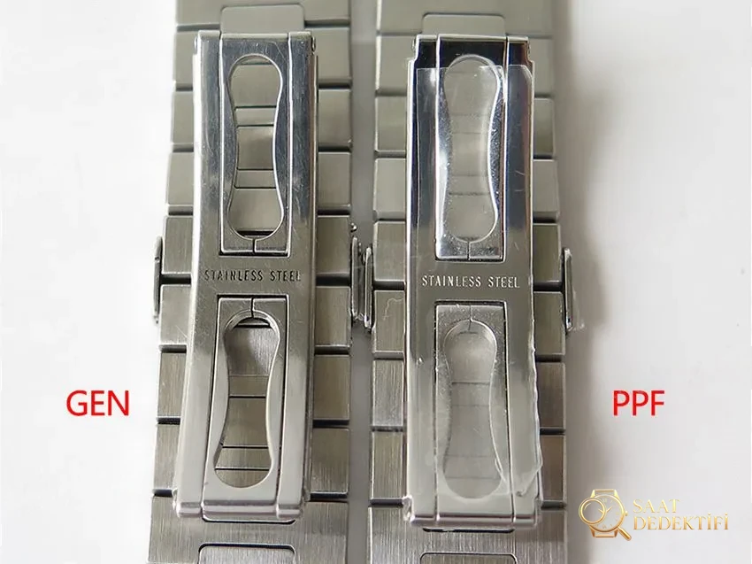 PPF Nautilus V4 versiyonu gri-mavi kadran, deri kayış - Klips Yaylı Kilit Emniyeti