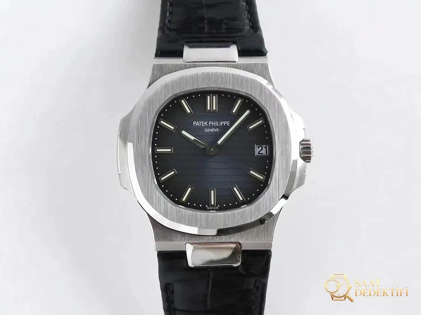 PPF Nautilus V4 versiyonu gri-mavi kadran, deri kayış - Kasa Arka Yivleri ve Sızdırmazlık Contası