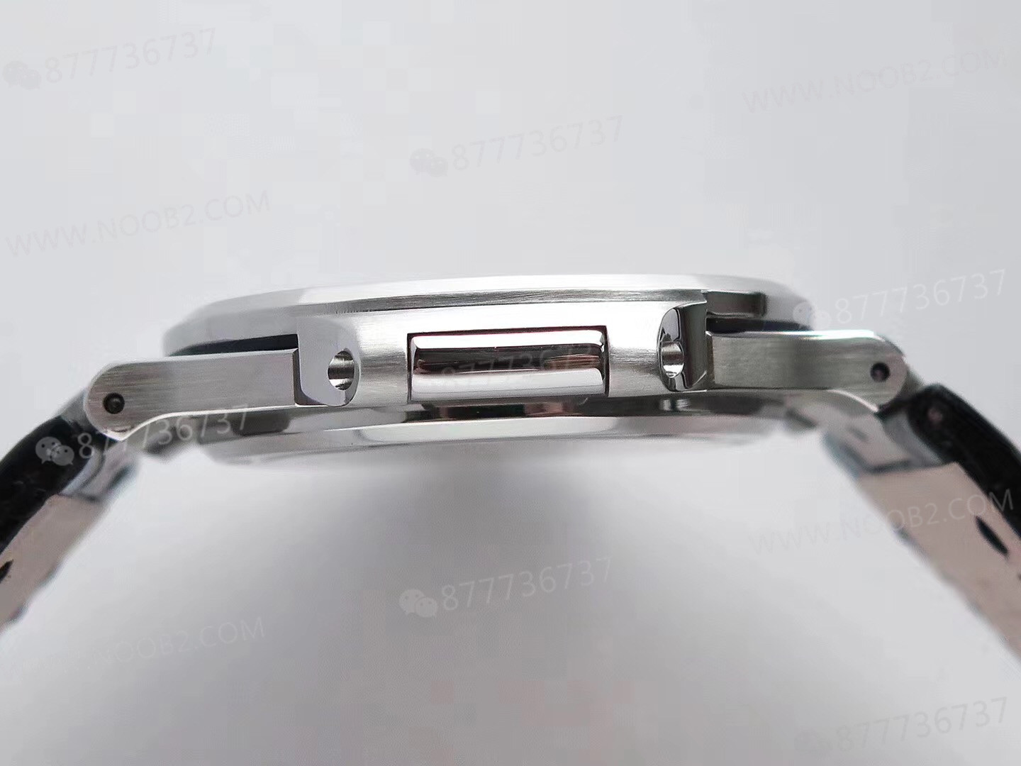 PPF Nautilus V4 versiyonu gri-mavi kadran, deri kayış — 45. fotoğraf