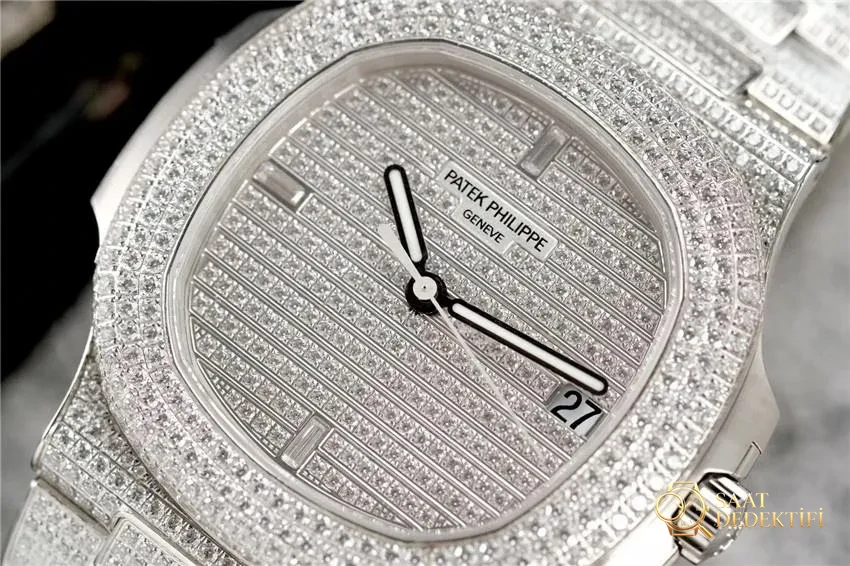 PPF Factory V3 Patek Philippe 5719/10G-010 Beyaz Altın Nautilus Yıldız Kaplı Kadran Kol Saati - Kadran Alt Kadranları ve İğne Senkronizasyonu