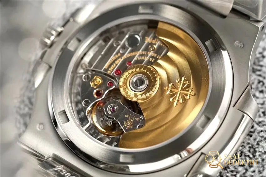 PPF Factory V3 Patek Philippe 5719/10G-010 Beyaz Altın Nautilus Yıldız Kaplı Kadran Kol Saati - Deri Kordon Dikiş ve Kenar Boyası