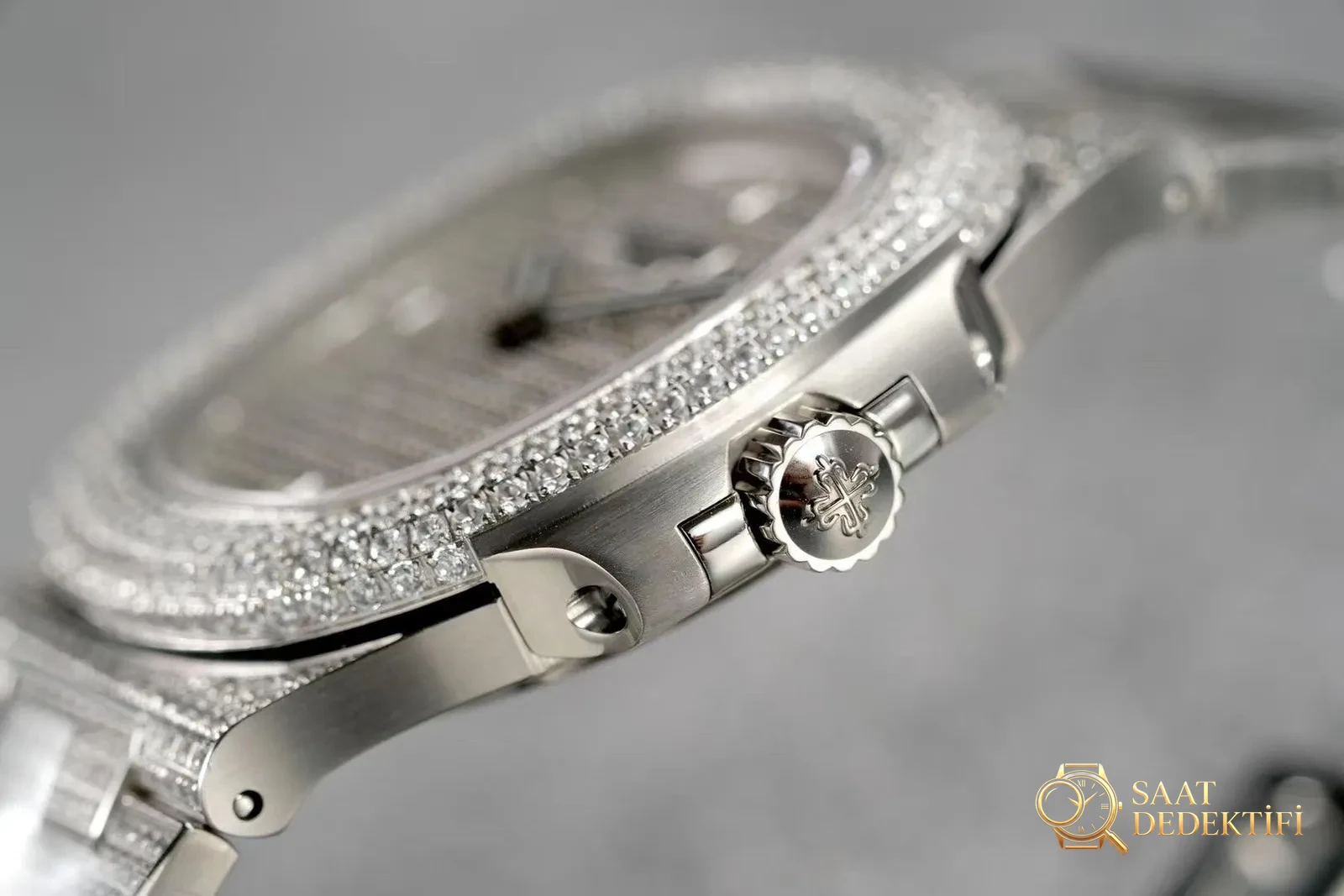 PPF Factory V3 Patek Philippe 5719/10G-010 Beyaz Altın Nautilus Yıldız Kaplı Kadran Kol Saati - Çelik Bilezik Esneme ve Tolerans Testi